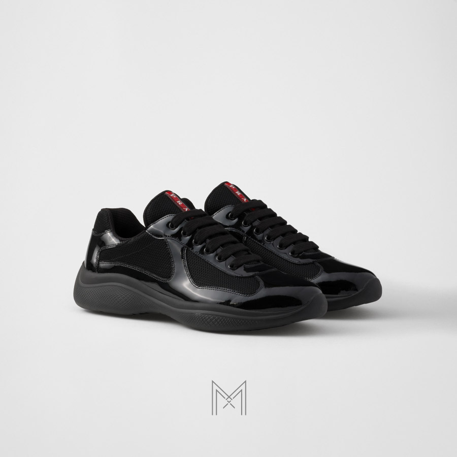 Giày thể thao Prada Patent Leather and Technical Fabric màu đen chính hãng MHNP009 2026 Giày thể thao Prada Patent Leather and Technical Fabric màu đen chính hãng MHNP009 2026