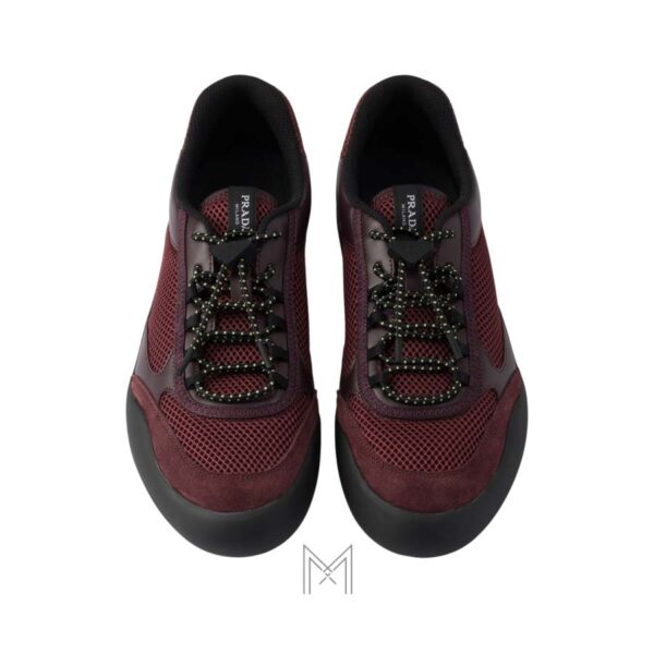 Giày thể thao Prada Speedrock Mesh Fabric màu đỏ rượu chính hãng MHNP117