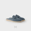 Giày sục Prada Suede Mules màu xanh khói chính hãng MHNP023 2026