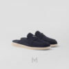 Giày sục Prada Suede Mules màu xanh nayvy chính hãng MHNP024 2026 Giày sục Prada Suede Mules màu xanh nayvy chính hãng MHNP024 2026