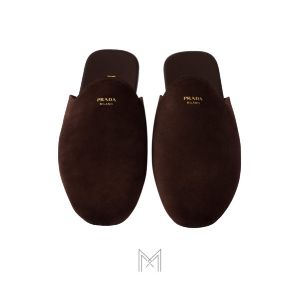 Giày sục Prada da lộn màu nâu đậm chính hãng MHNP104