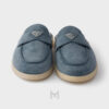 Giày sục Prada Suede Mules màu xanh khói chính hãng MHNP023 2026